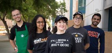 Students working for CSU Fullerton Auxiliary Services Corporation
